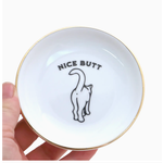 Jewelry Dish - Nice Butt (Catt Butt) With 22K Gold Trim