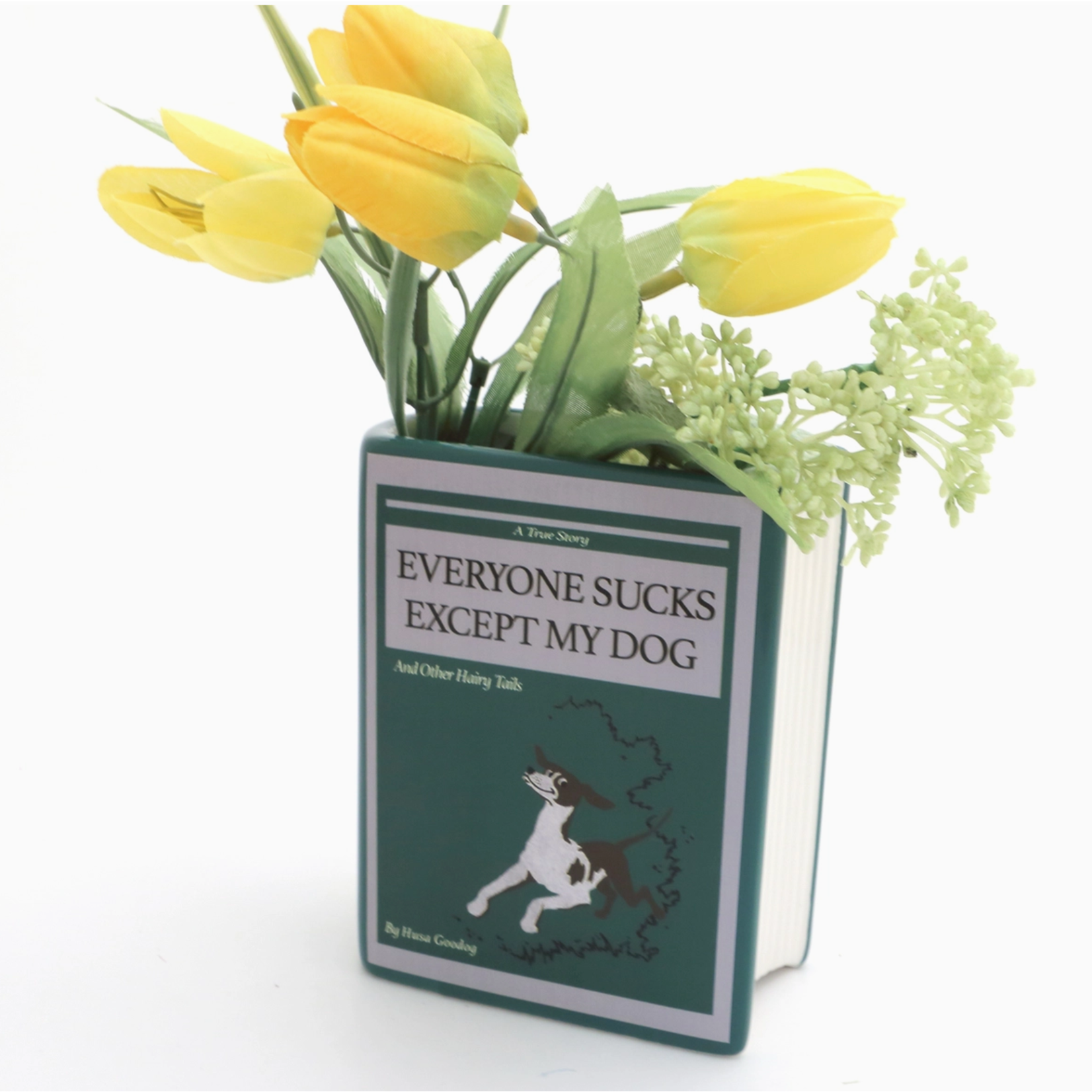 Book Vase - Everyone Sucks Except My Dog