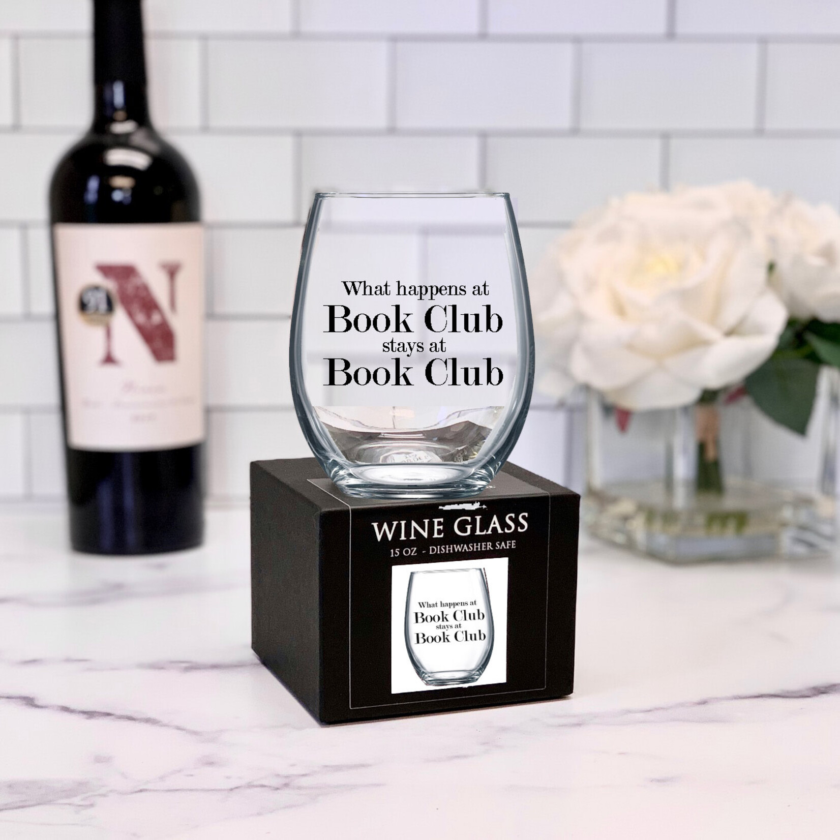 Wine Glass - What Happens At Book Club Stays At Book Club