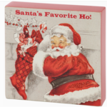Wood Block Decor - Santa's Favorite Ho