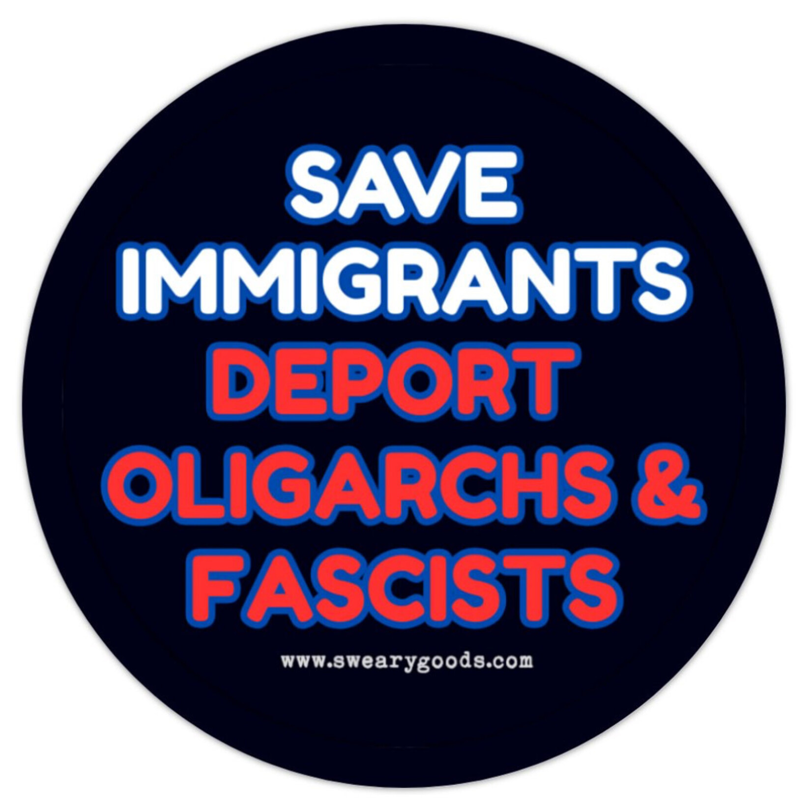 Bad Annie’s Sticker - Save Immigrants Deport Oligarchs & Fascists