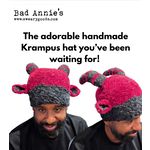 Hat - Krampus - Hand Made Red And Black Horns