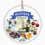 Ornament - State Of Michigan - Ceramic