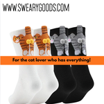 Socks (Womens) - Cats With Balls (Black)