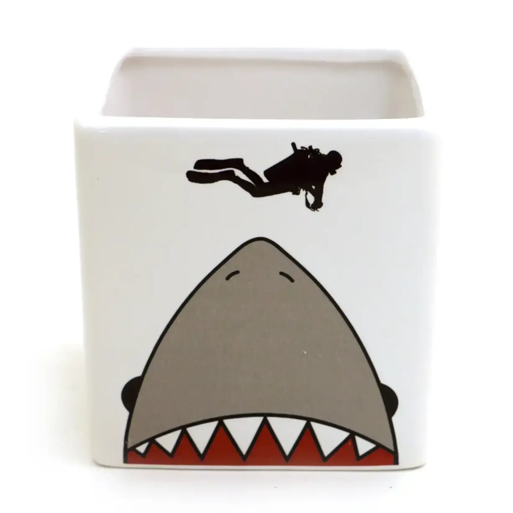Vase/ Planter - Shark & Scuba Diver