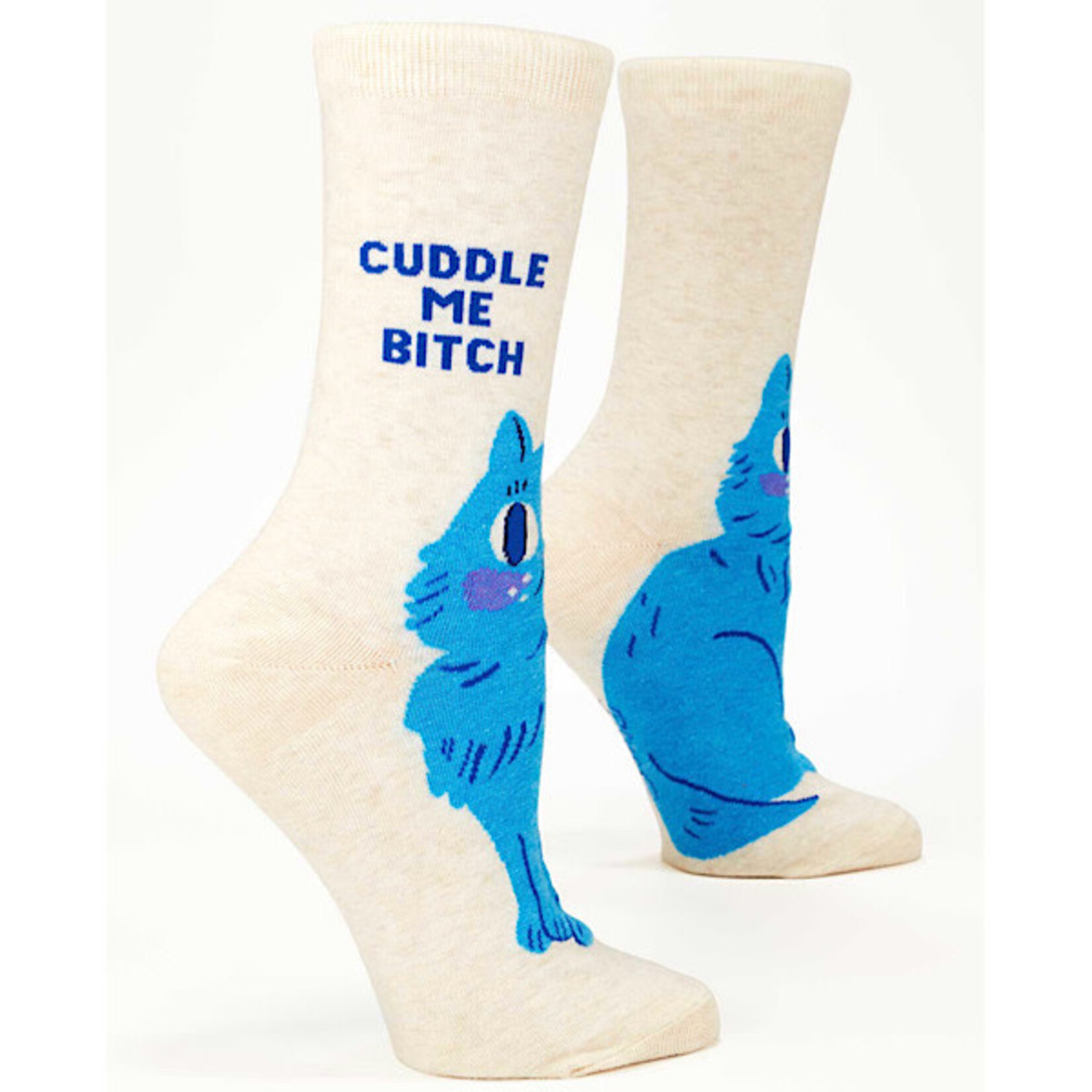 Socks (Womens) (Crew) - Cuddle Me Bitch (Cat)