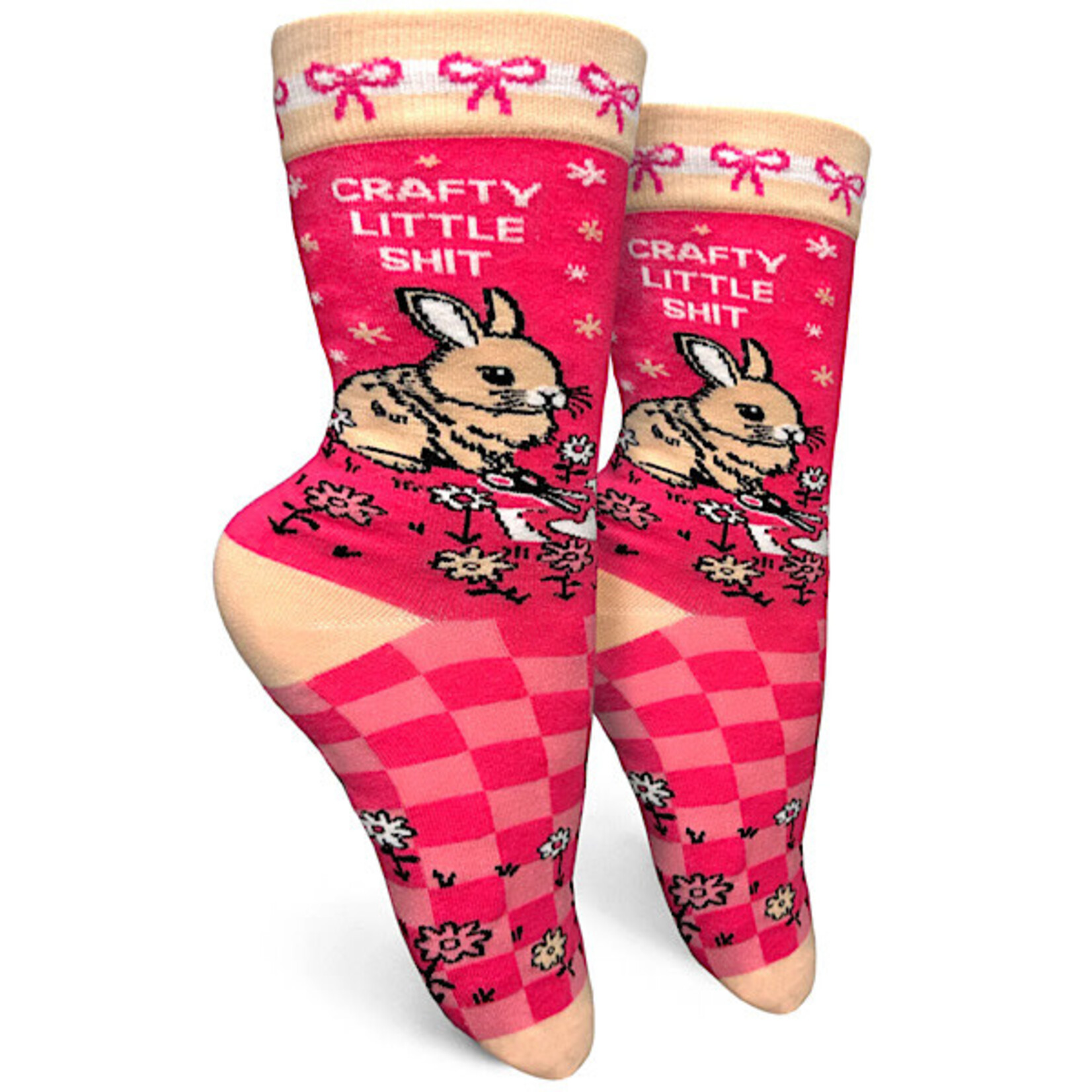 Socks (Womens) - Crafty Little Shit (Rabbit)