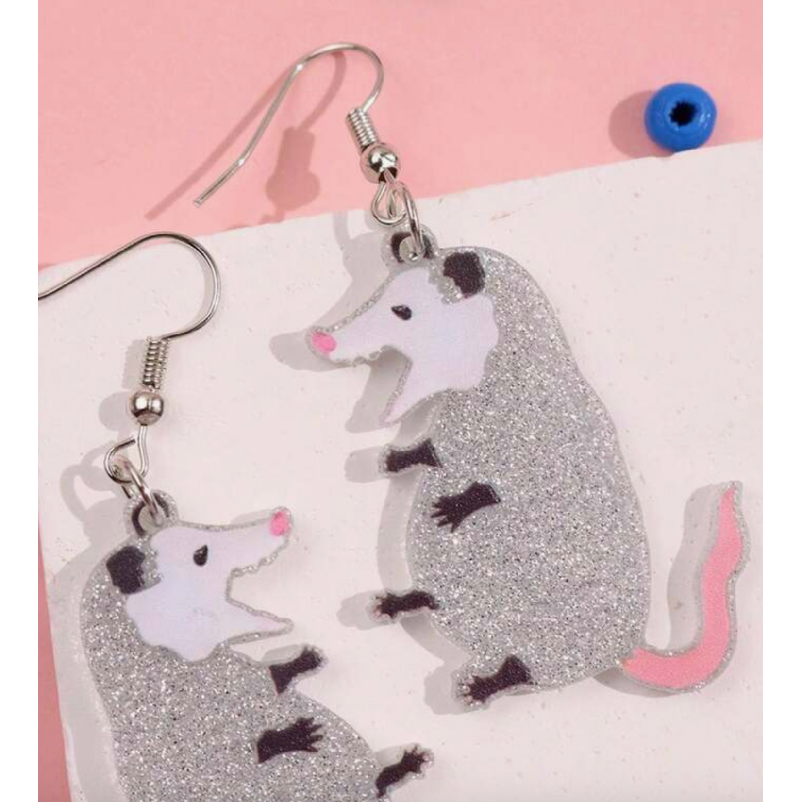 Earrings - Screaming Glitter Possums