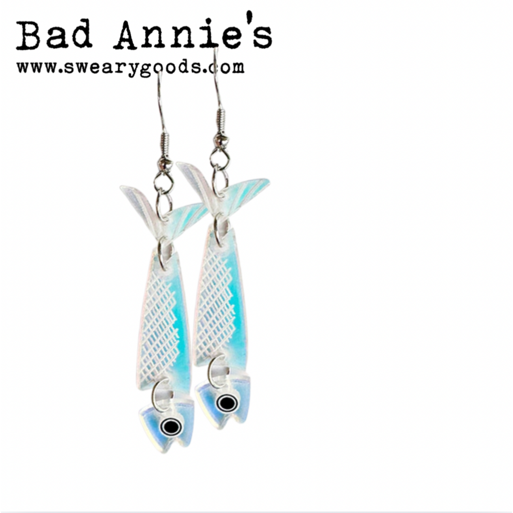 Earrings - Iridescent Sardines