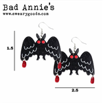 Earrings - Mothman (large acrylic)