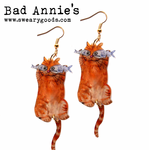 Earrings - Cat With Fish