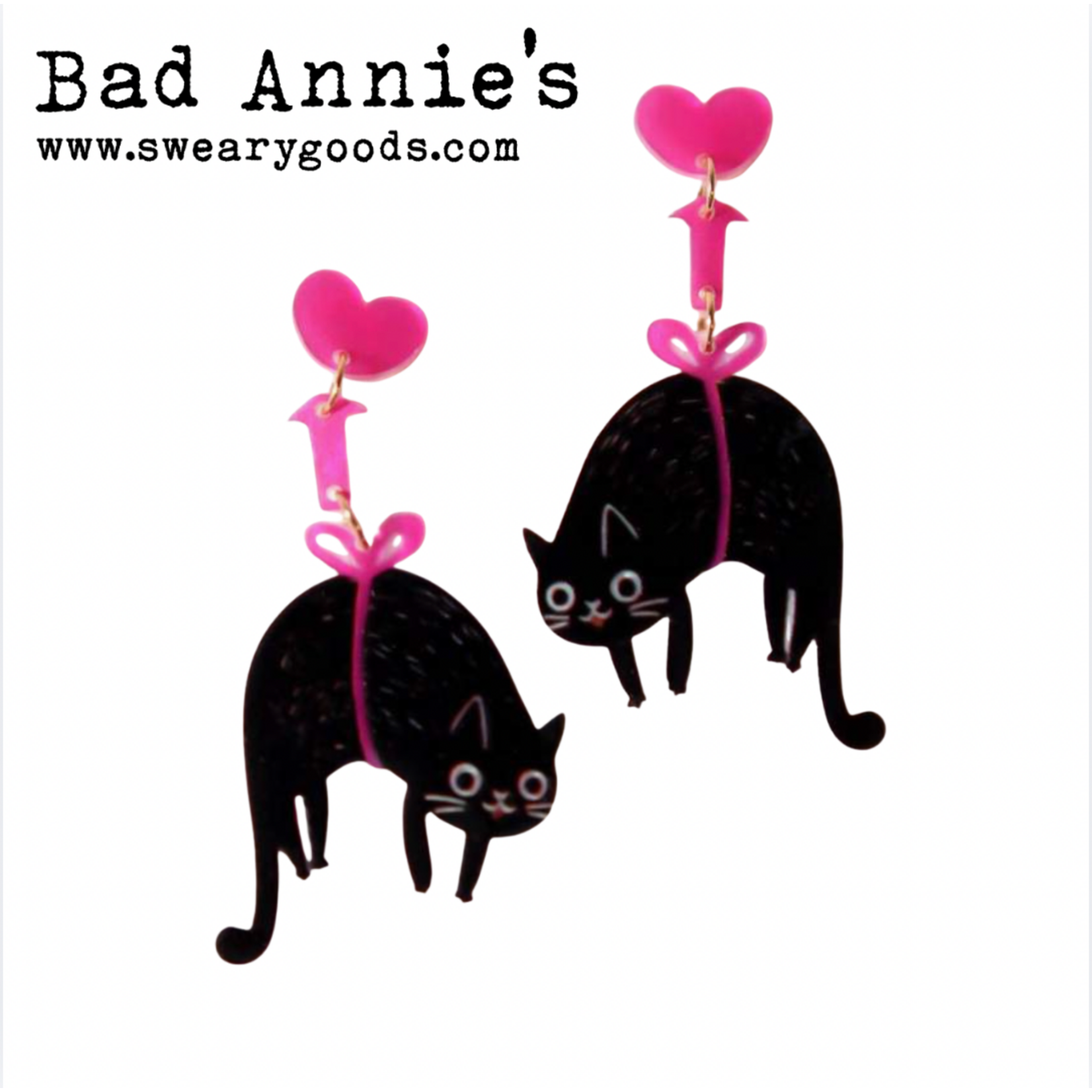 Earrings - Dangling Cats