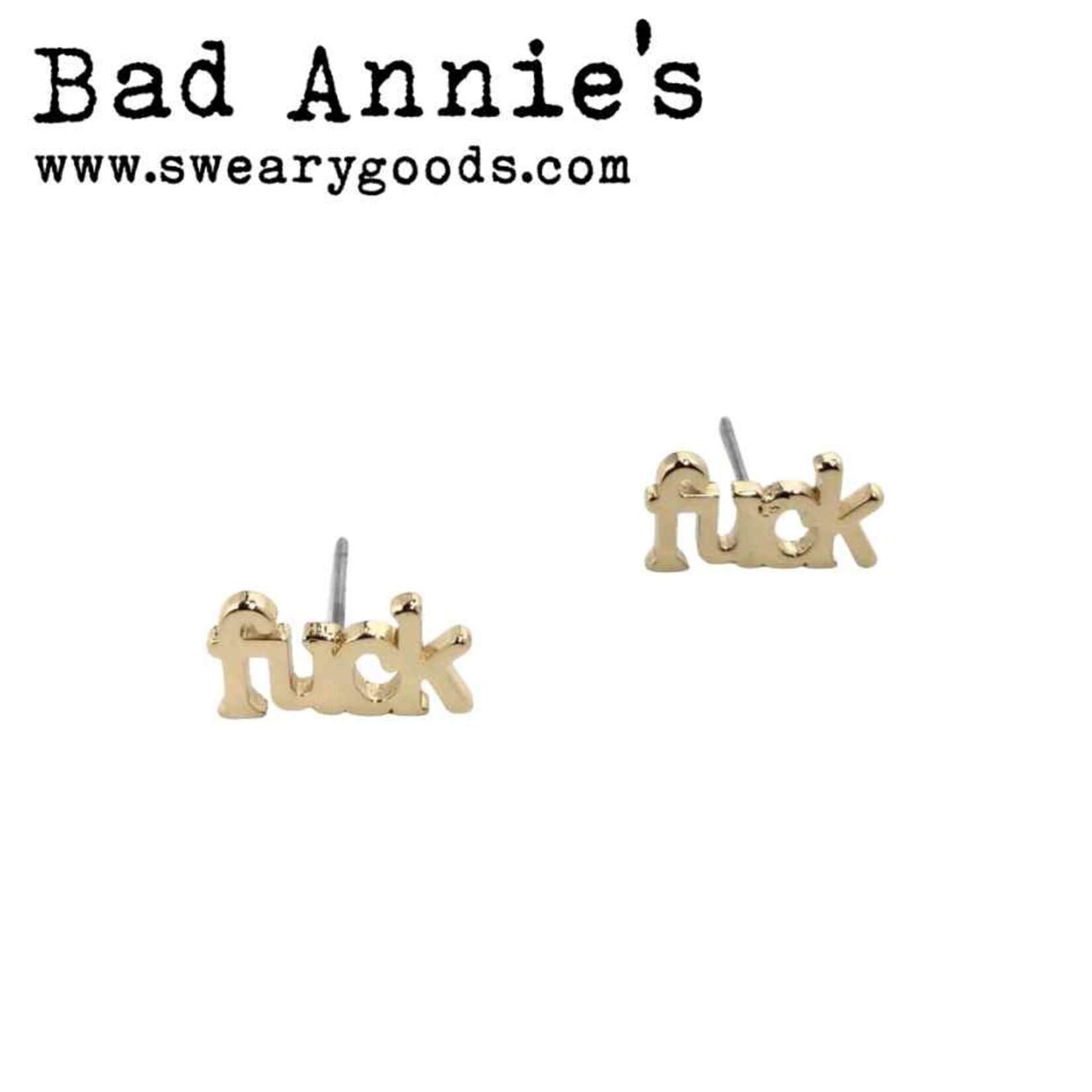 Earrings - Fuck (Gold)