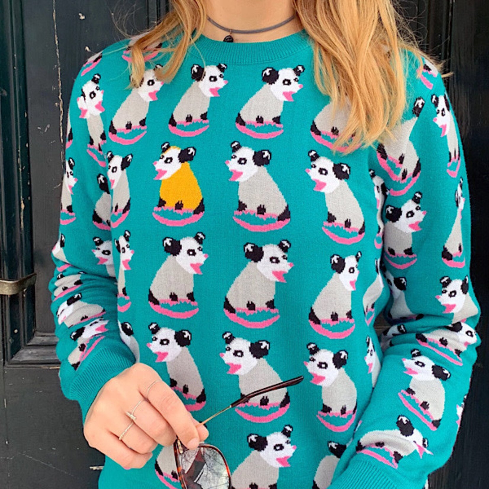 Sweater - Opossums Teal