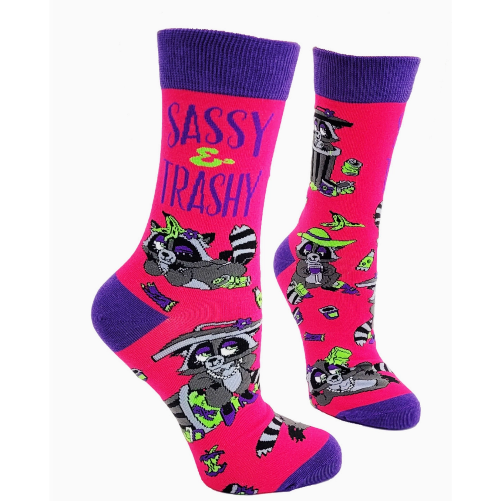 Socks (Women's) - Sassy And Trashy (Raccoon)