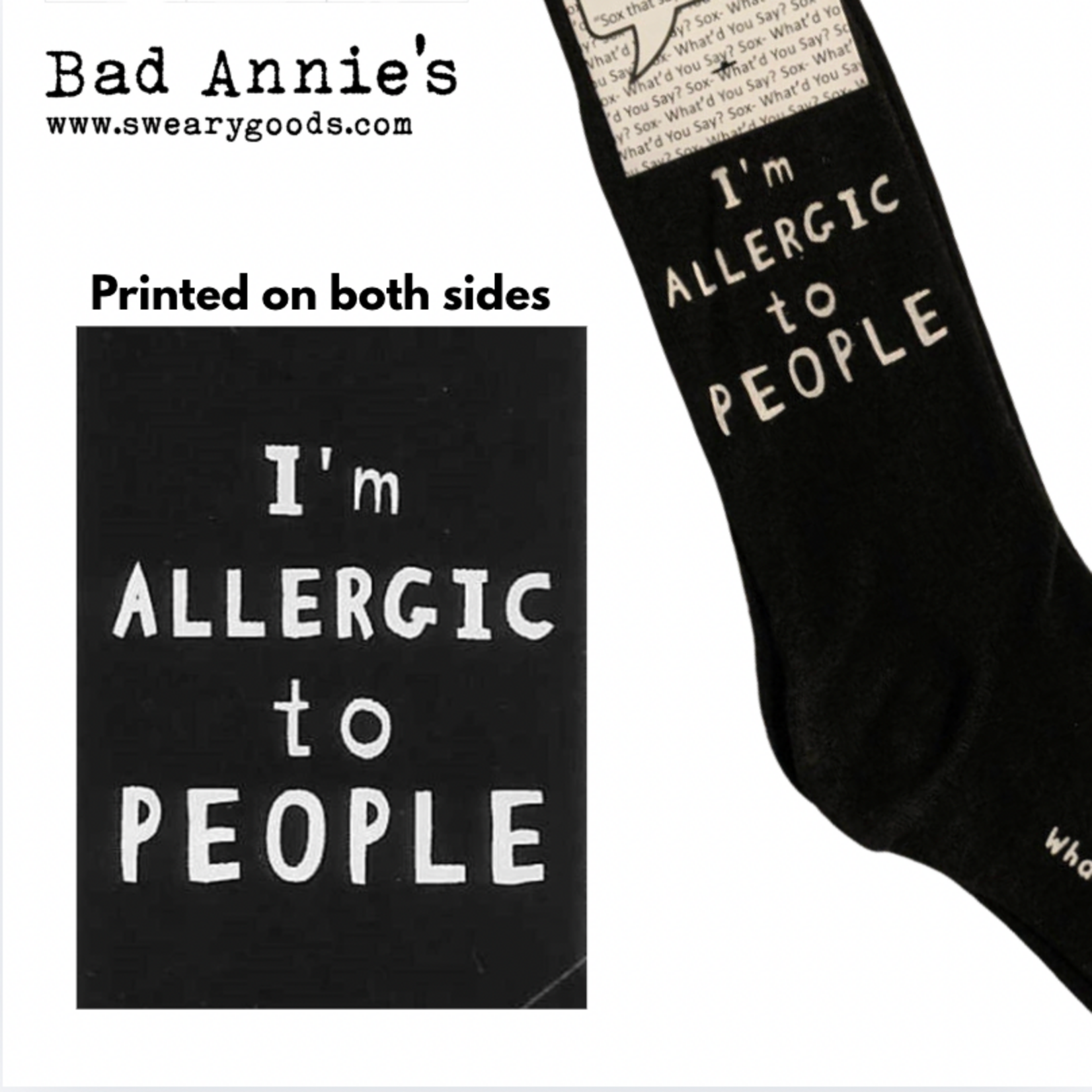 Socks (unisex) - I'm allergic to people