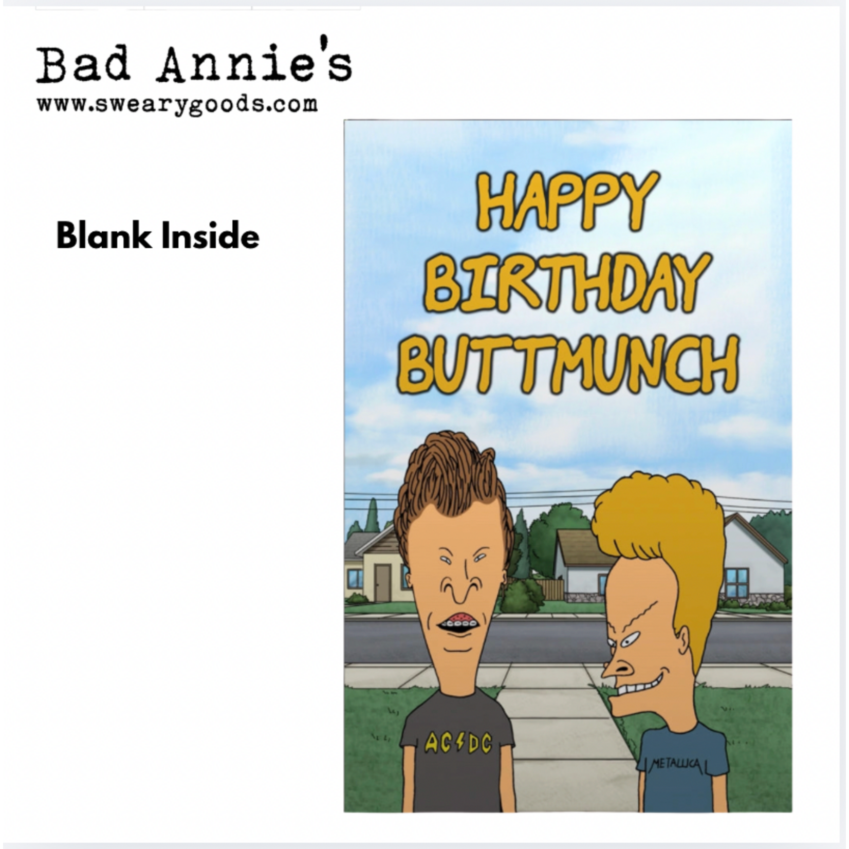 Card - Happy Birthday, Buttmunch! (Beavis & Butthead)