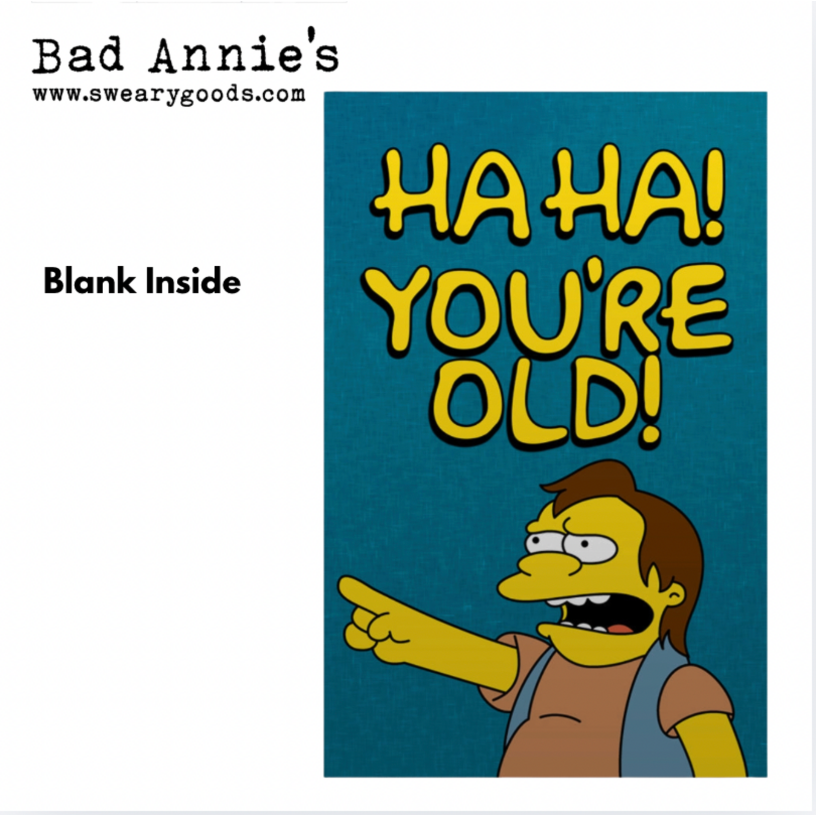 Card - Ha Ha, You're Old (The Simpsons)