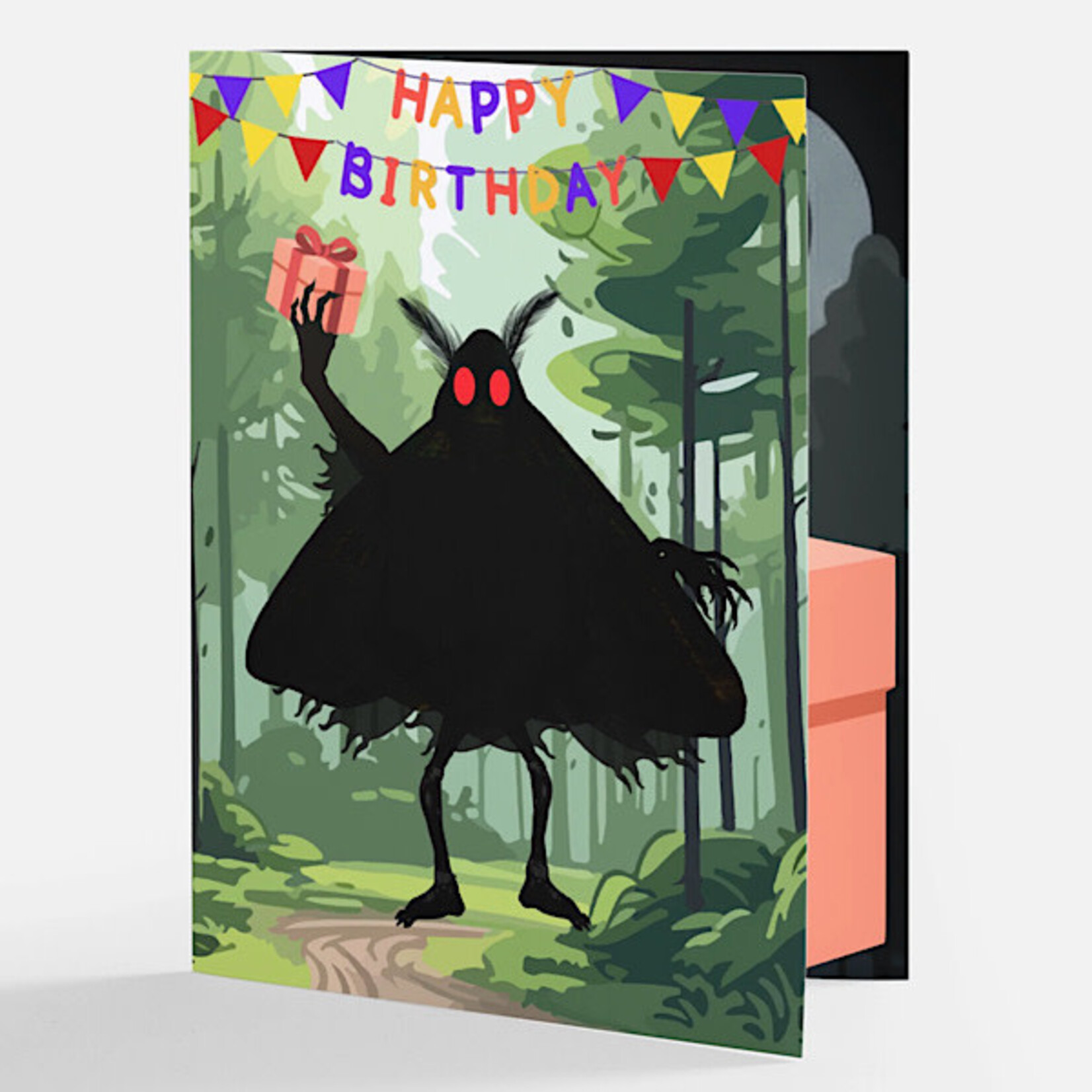 Bad Annie’s Card B26-10 - Happy Birthday INSIDE: Glow Big This Year (Mothman)