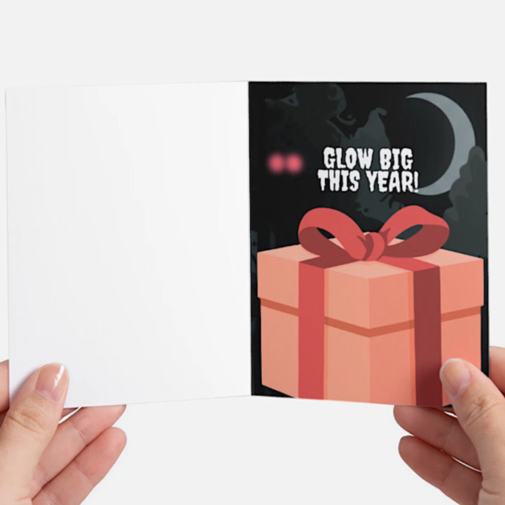 Bad Annie’s Card B26-10 - Happy Birthday INSIDE: Glow Big This Year (Mothman)