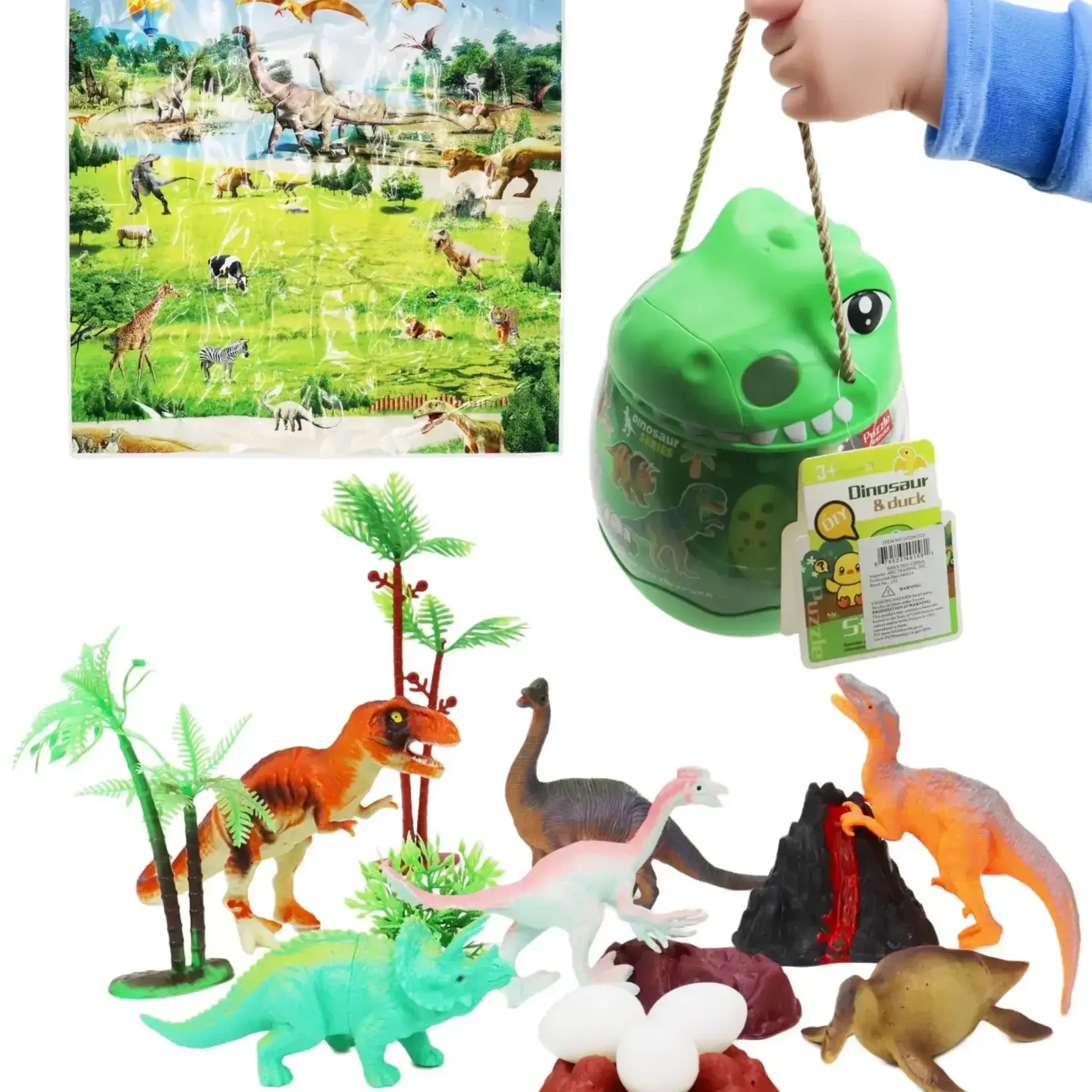Toys - 15-Piece Dinosaur Figures Play Set Jar - 8 Inch