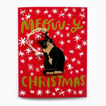 Card: MEOW-Y Christmas (With Curious Cat Ornament On The Front)