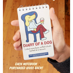 Small Notebook - Diary Of A Dog - Licked faces, sniffed a bush, barked at a vacuum
