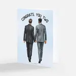 Bad Annie’s Card - Congrats, You Two INSIDE: Blank (Wedding, 2 Guys Holding Hands)