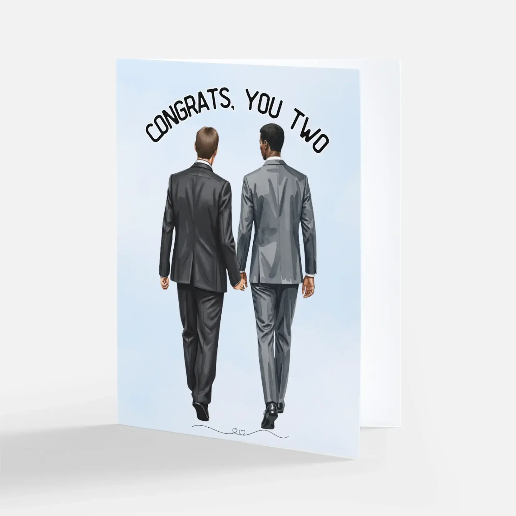 Bad Annie’s Card - Congrats, You Two INSIDE: Blank (Wedding, 2 Guys Holding Hands)