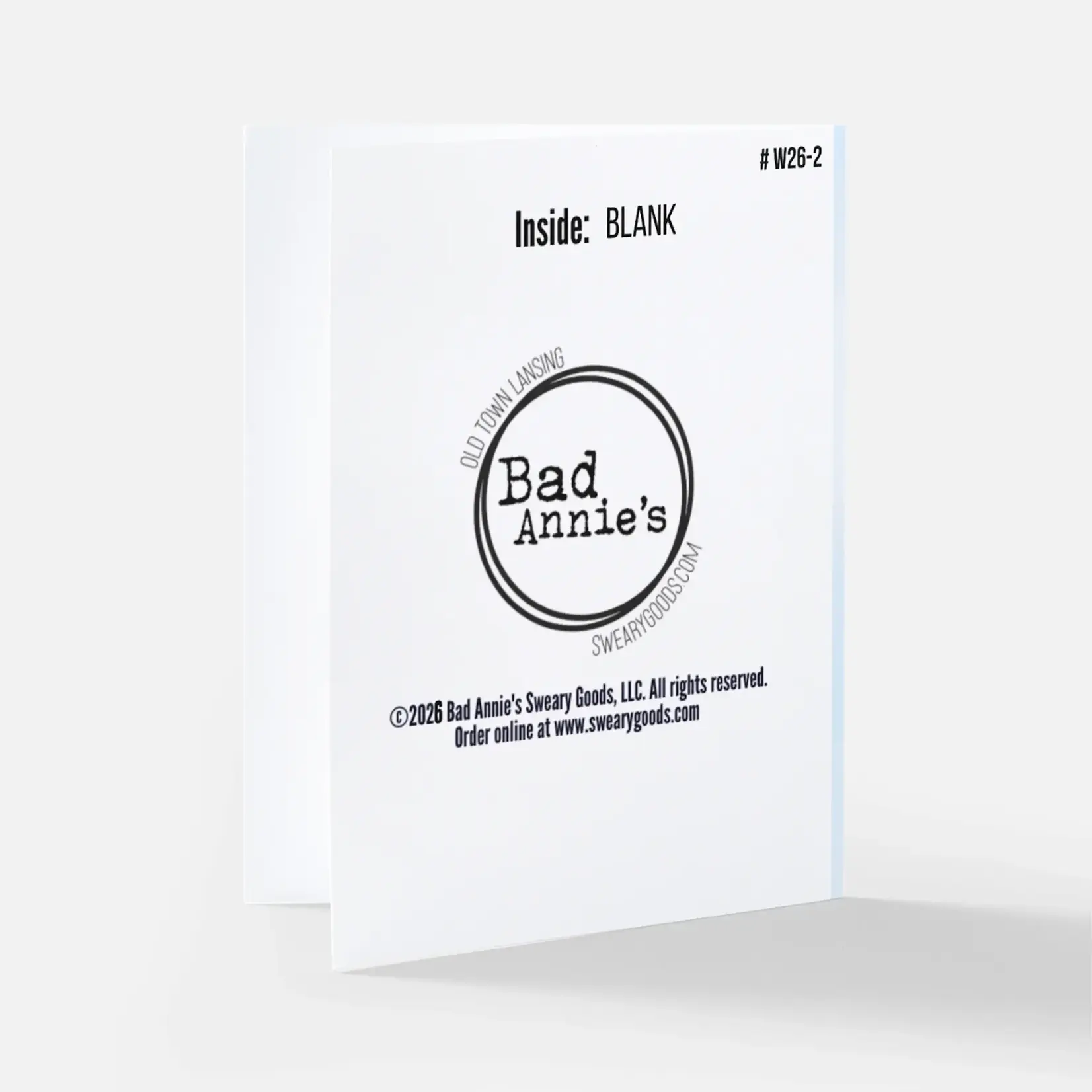 Bad Annie’s Card - Congrats, You Two INSIDE: Blank (Wedding, 2 Guys Holding Hands)