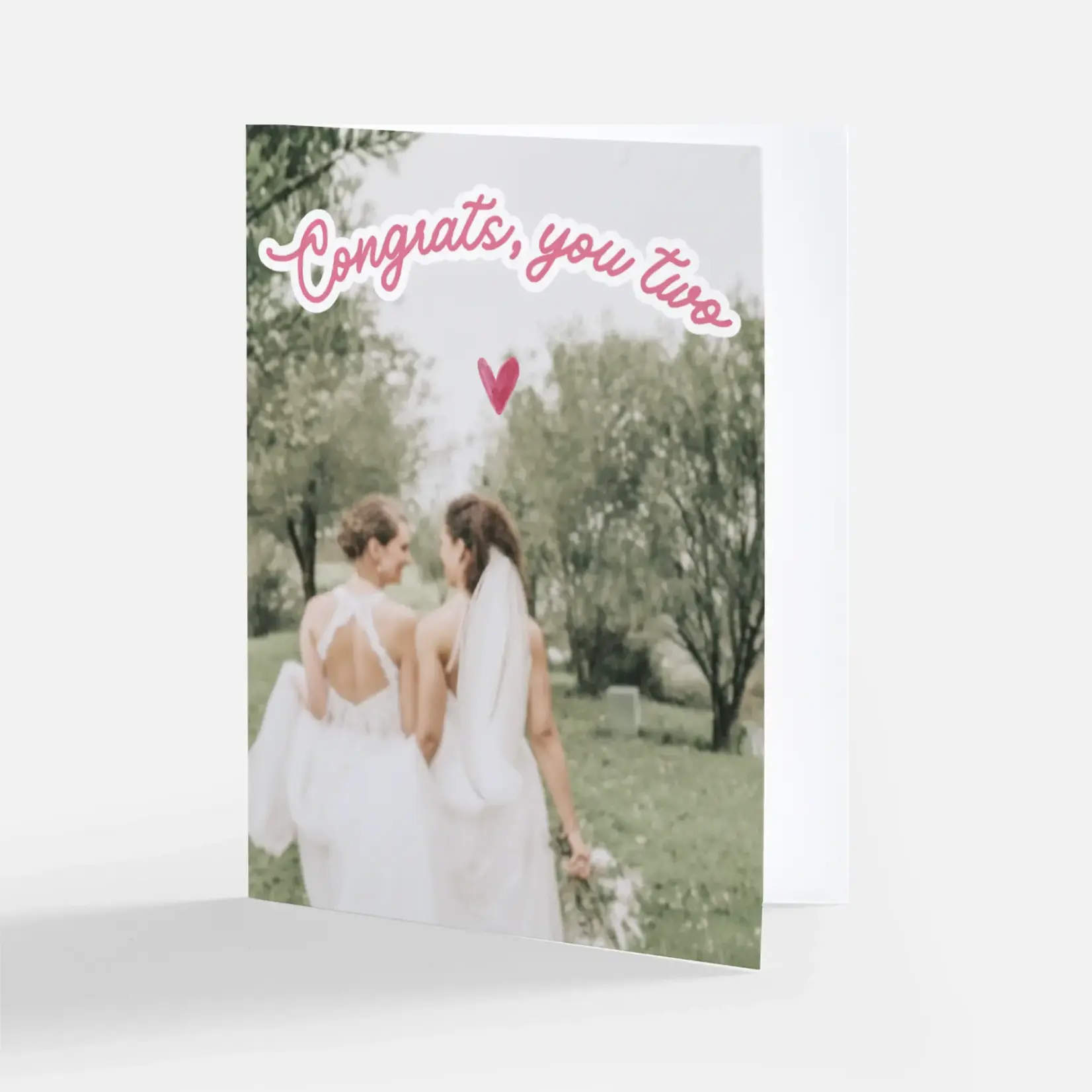 Bad Annie’s Card - Congrats, You Two INSIDE: Blank (Wedding, 2 Women Holding Hands)