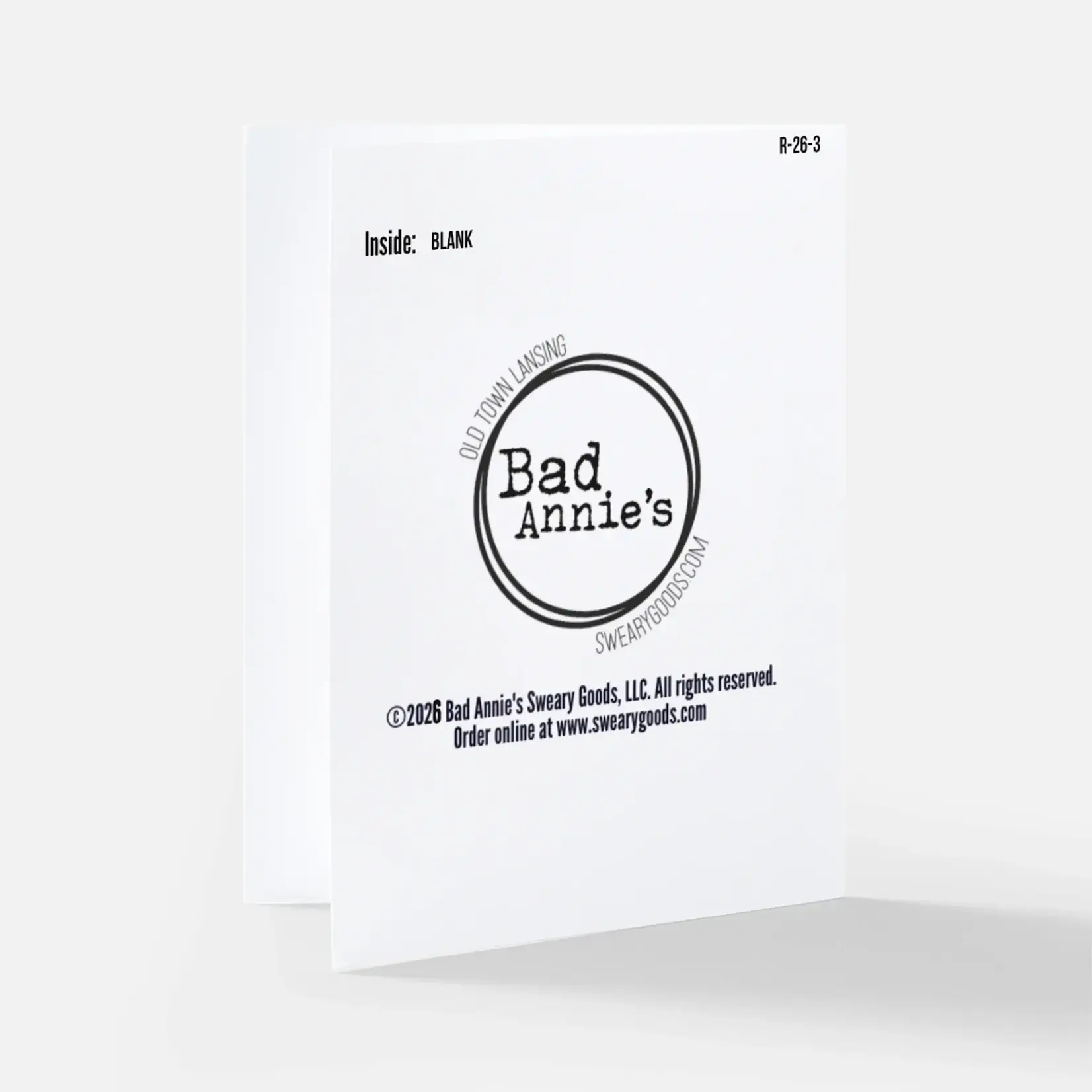 Bad Annie’s Card - Fucking Quitter I Mean: Happy Retirement INSIDE: Blank