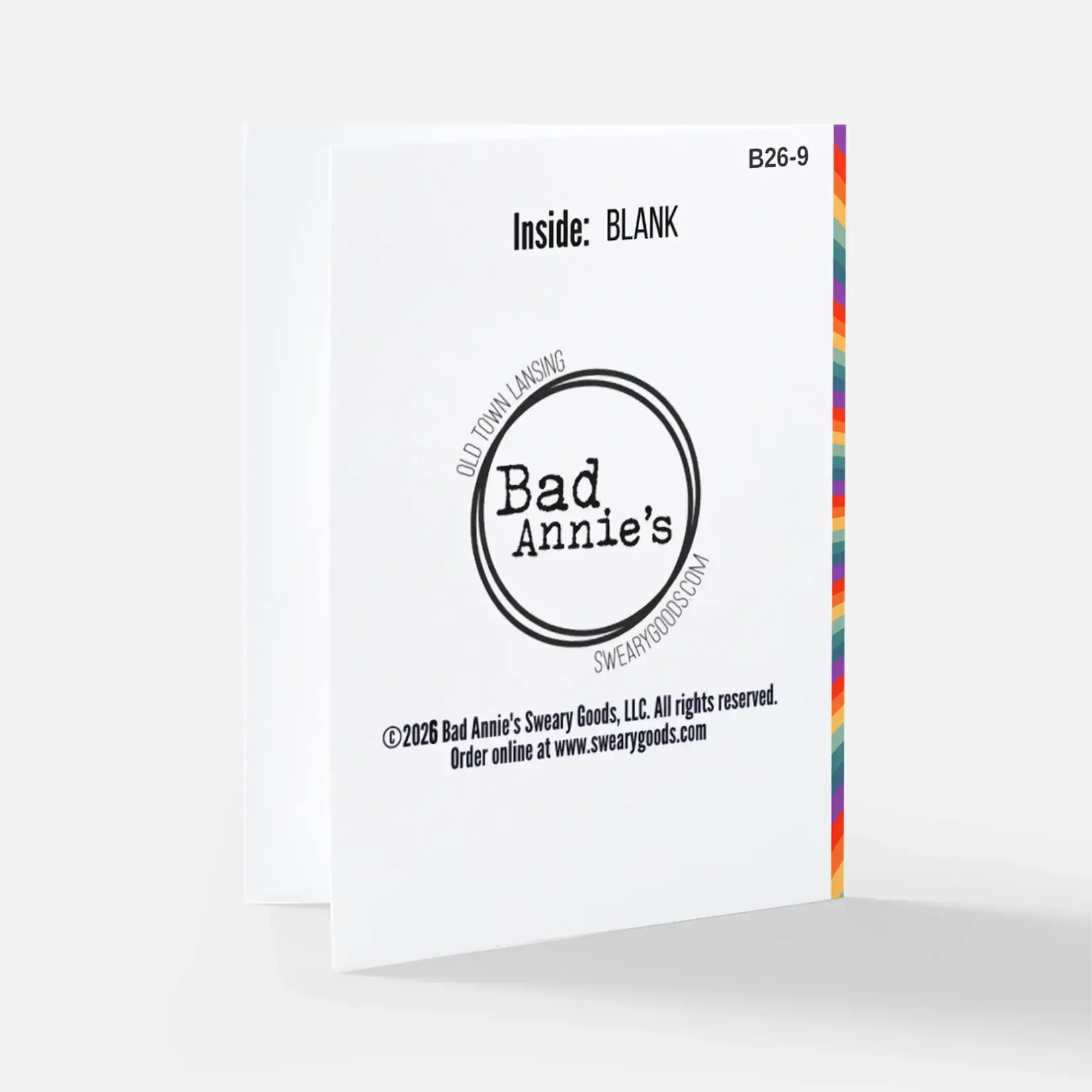 Bad Annie’s Card - Happy Birth-Gay! INSIDE: Blank (2 Men, Birthday)