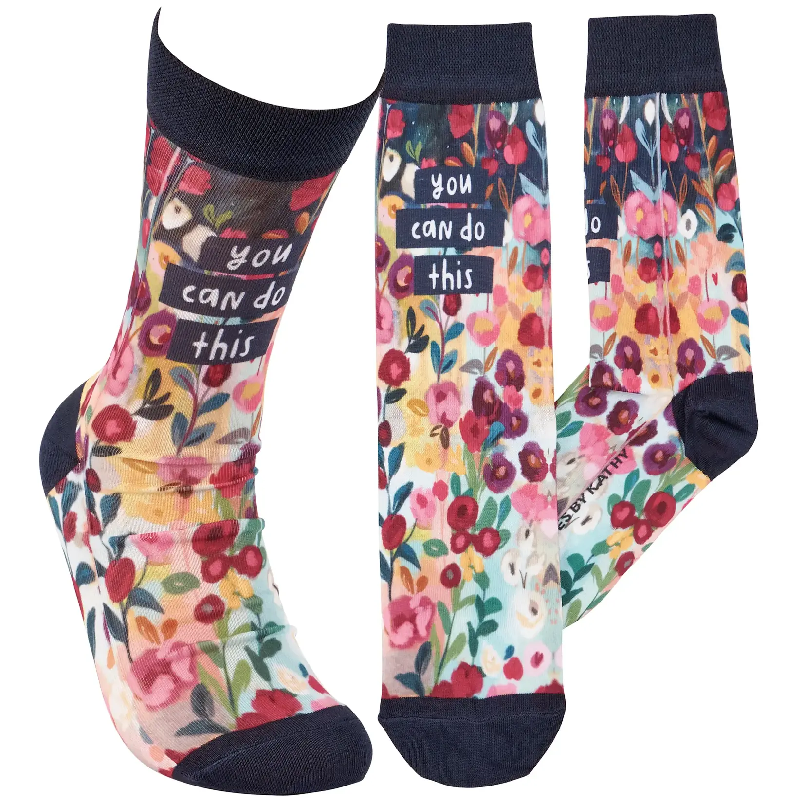 Socks (Unisex) - You Can Do This (Floral)