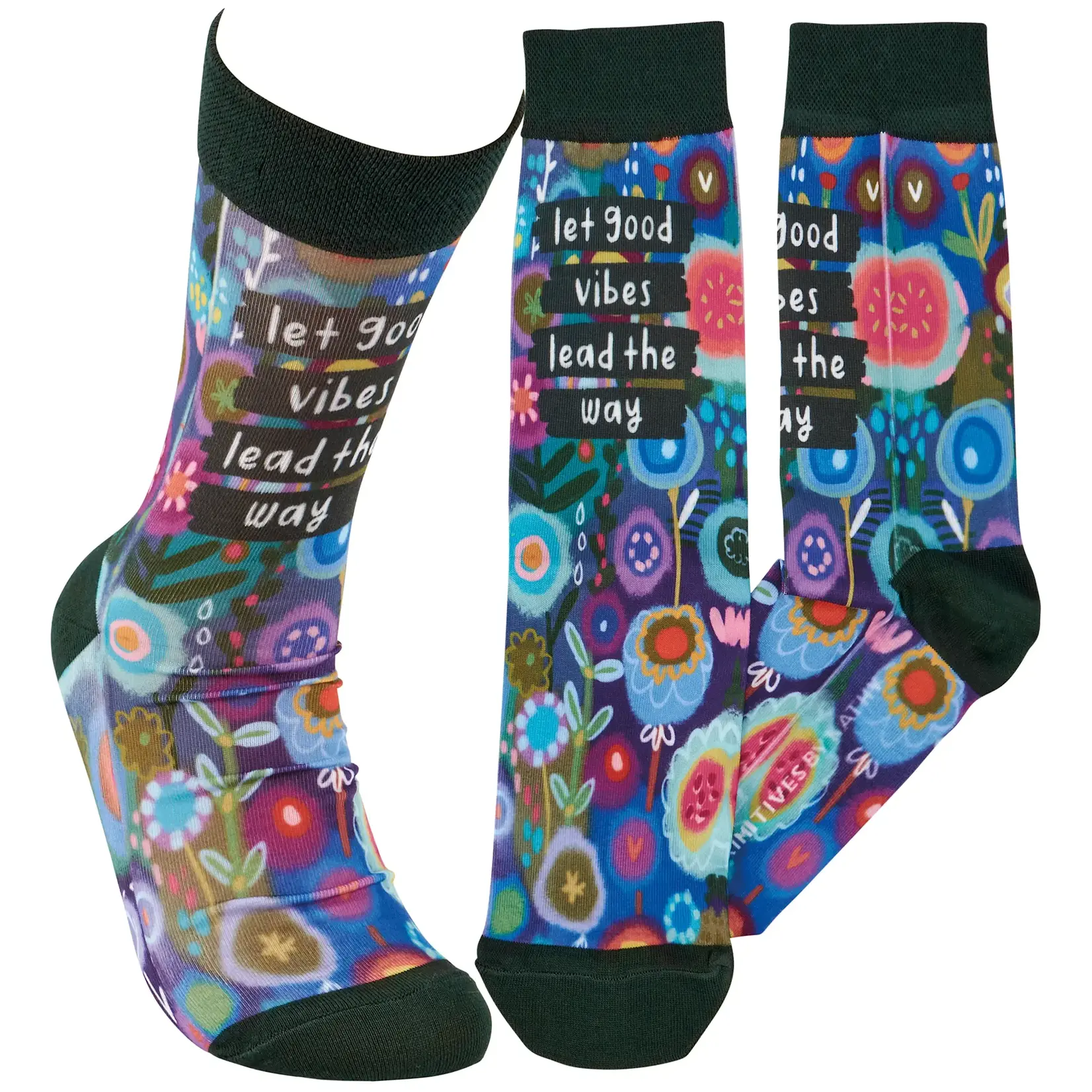 Socks (Unisex) - Let Good Vibes Lead The Way (Floral)