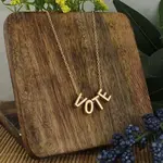 Necklace - Gold Letter Vote
