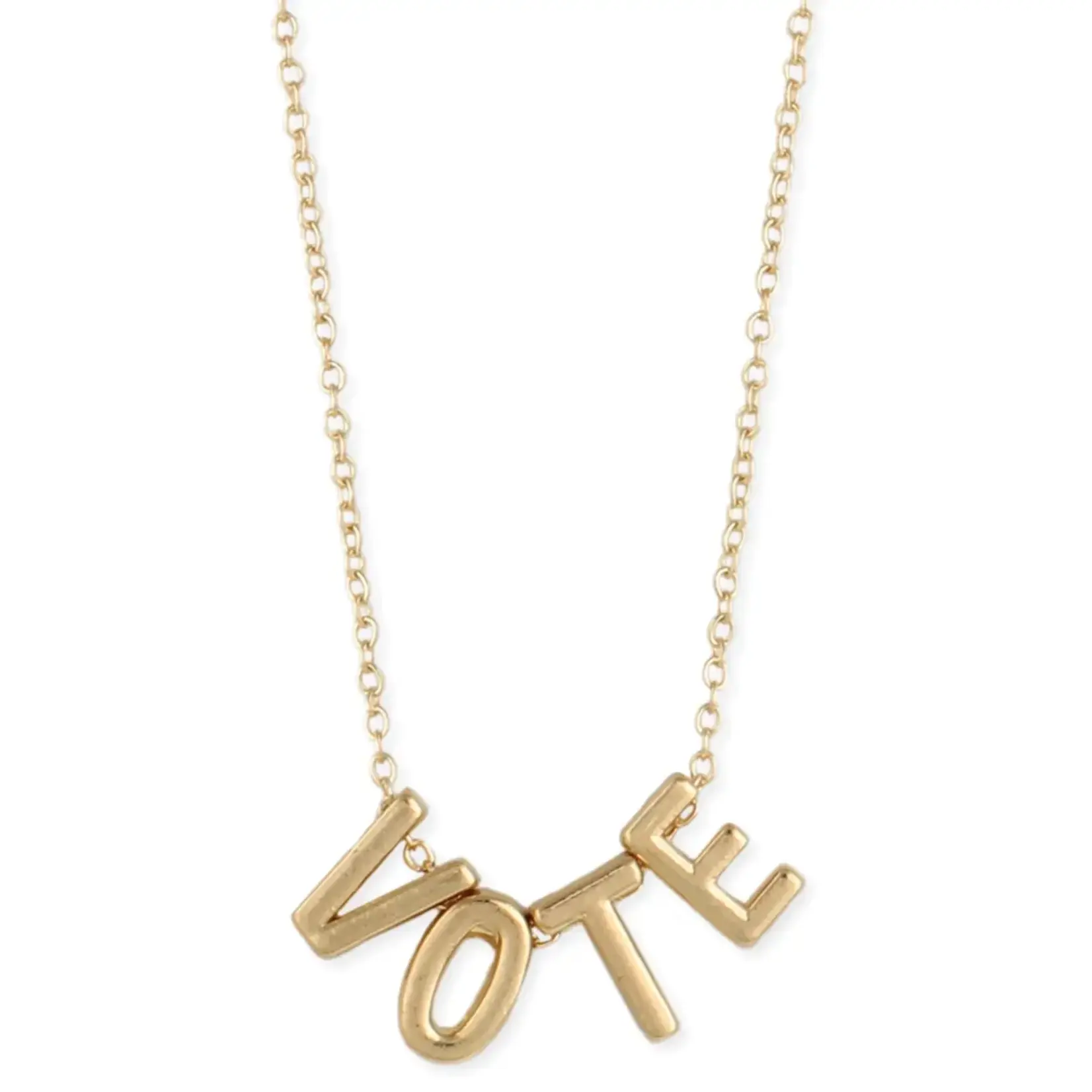 Necklace - Gold Letter Vote