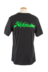 Hobie Hobie Charcoal T-Shirt, Short Sleeve, Hobie Fishing Logo in Lime