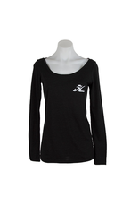 Hobie Hobie Ladies Charcoal Long Sleeve T-Shirt, Scoop Neck, Flying H Logo