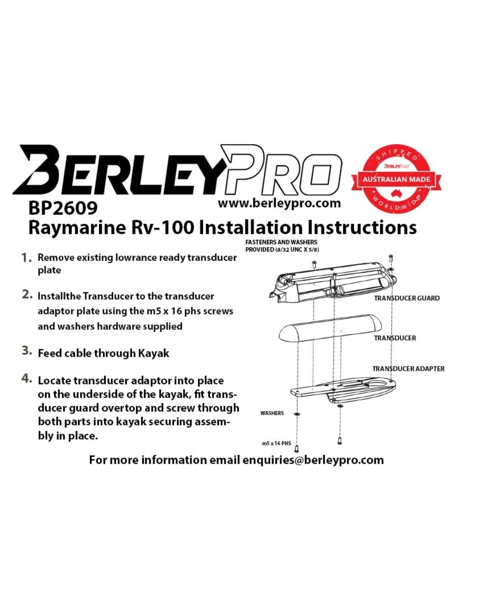 BerleyPro BerleyPro Raymarine RV-100 Ready Transducer Mount - BP2609