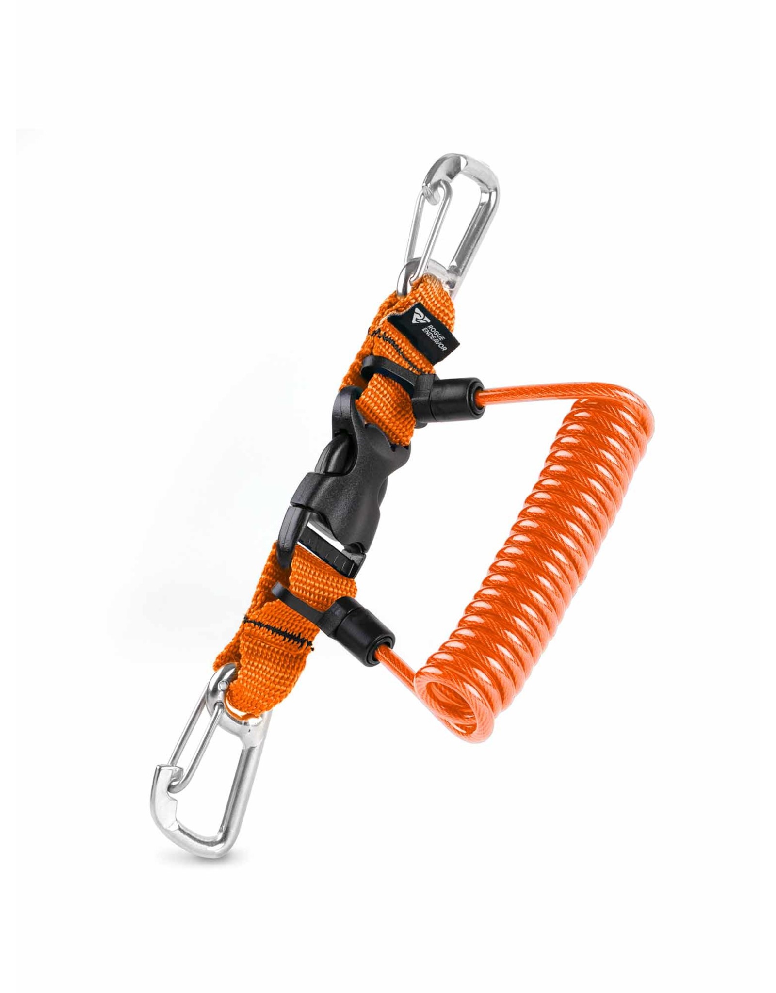 Rogue Endeavor Rogue Endeavor Coil Lanyard with Double 304 Stainless Clips- Orange