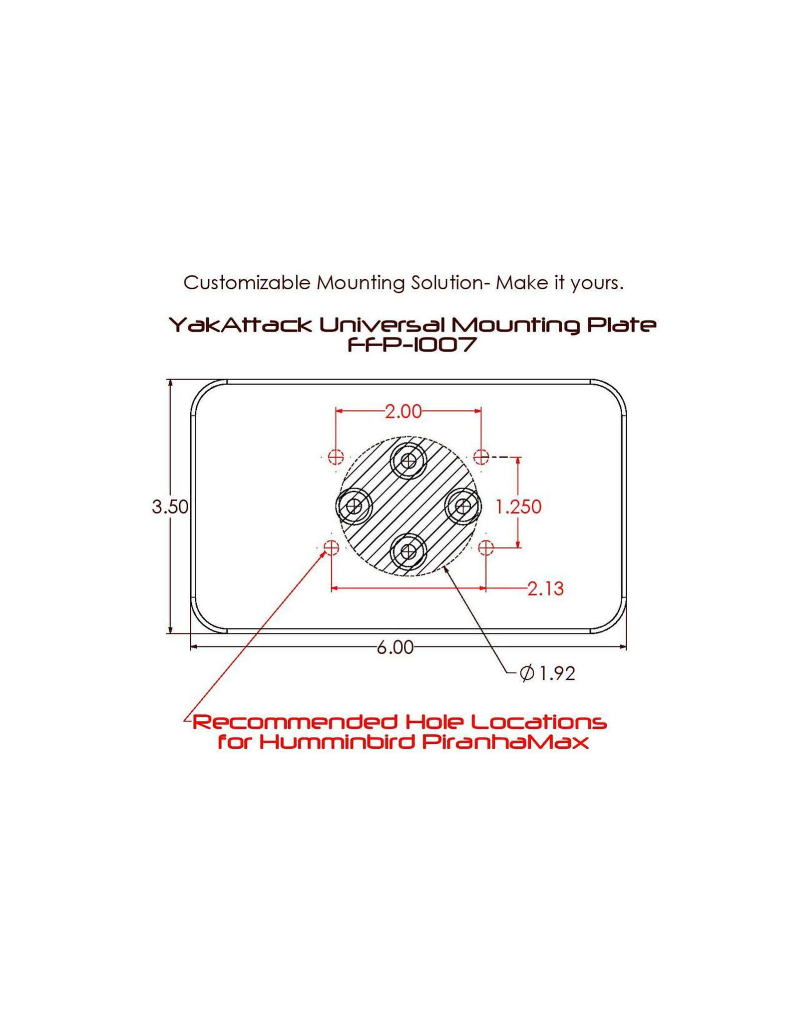 YakAttack Universal Mounting Plate W/LockNLoad Mounting System, 6" x 3.5"