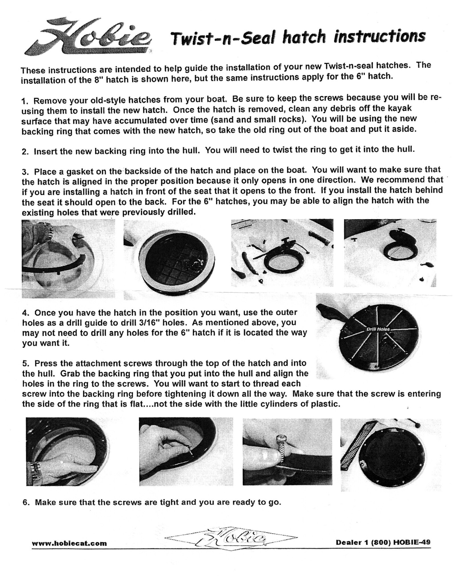 Hobie Hobie 8" Twist and Seal Hatch Retrofit Kit - Original