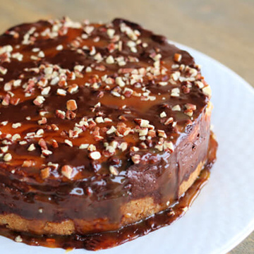 Pressure Cooker Chocolate Turtle Cheesecake