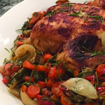 Pressure Cooker Whole Roasted Chicken & Vegetables
