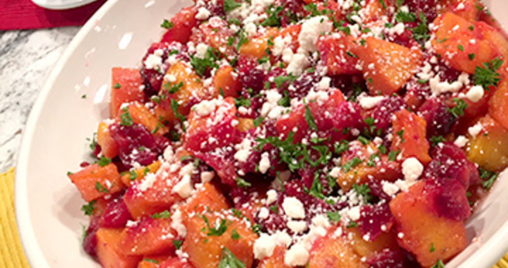 Roasted Butternut Squash with Cranberries