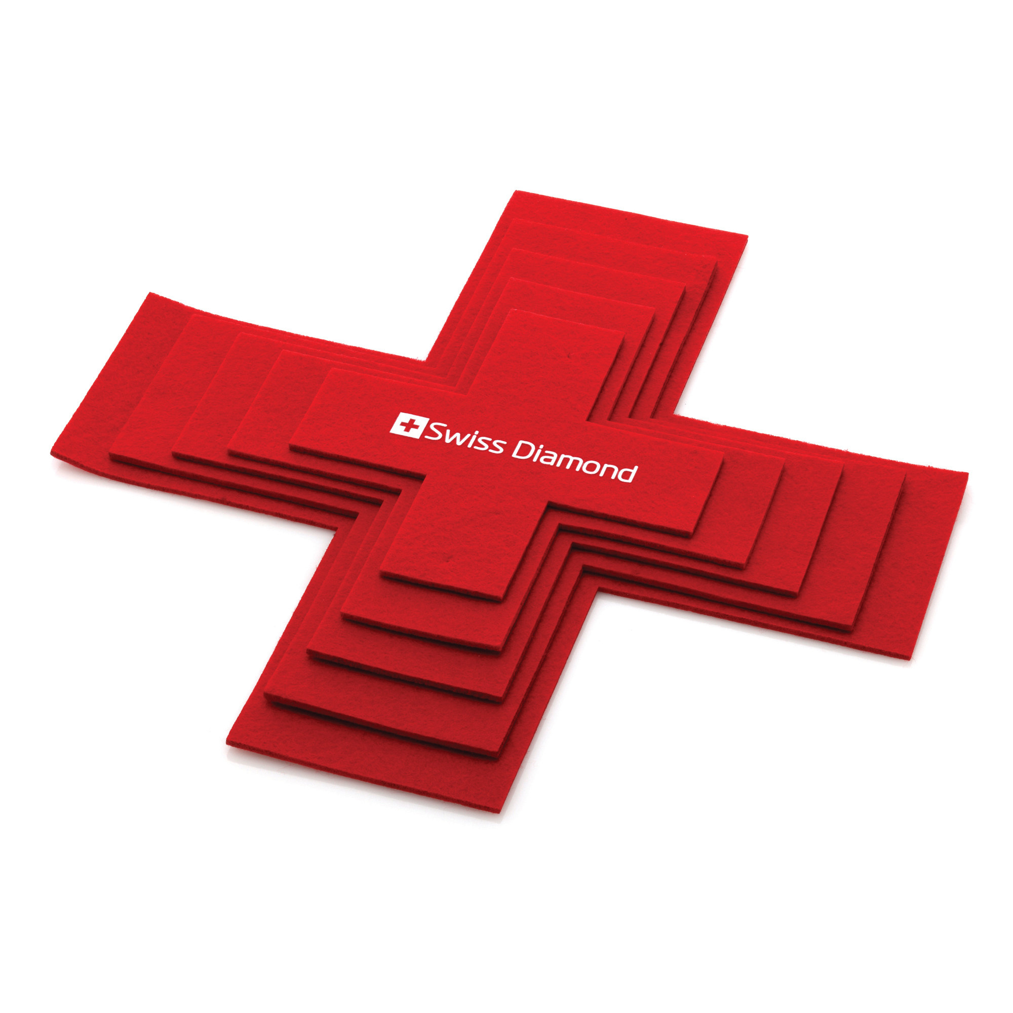 Swiss Diamond Felt Pan Protectors Red Set of 5 Spoons N Spice