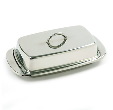 Norpro Double Covered Butter Dish - Stainless Steel