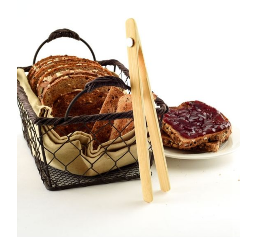 Bamboo Toaster Tongs W/Magnet