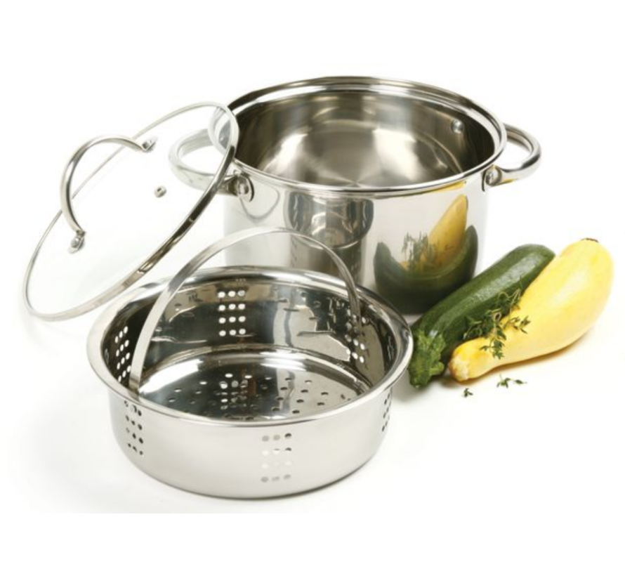 3 PC Steamer Cooker - Stainless Steel